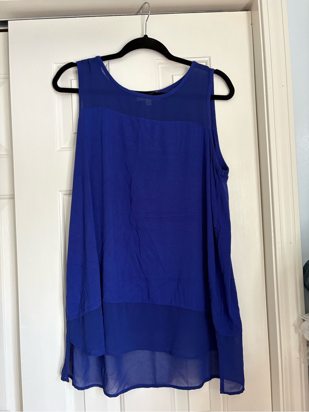 Philosophy Royal Blue Layered Chiffon Tank Top